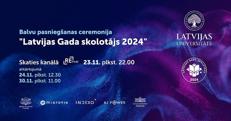 Īpašā ceremonijā godinās “Latvijas Gada skolotājs 2024” balvu saņēmējus